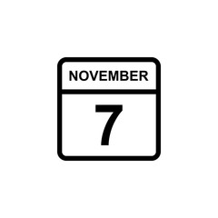 calendar - November 7 icon illustration isolated vector sign symbol