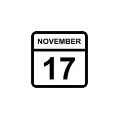 calendar - November 17 icon illustration isolated vector sign symbol