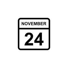 calendar - November 24 icon illustration isolated vector sign symbol