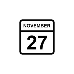calendar - November 27 icon illustration isolated vector sign symbol