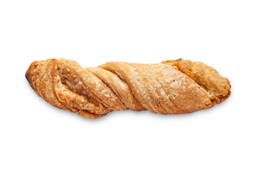 Cheese bread. Fresh home-baked bread with cheese on a white background.