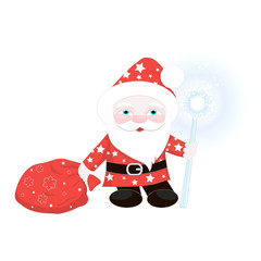 Santa Claus with gifts.Vector illustration.