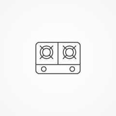 Gas stove vector icon sign symbol