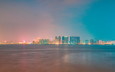 City view of couple's South Road in Zhuhai, Guangdong Province, China