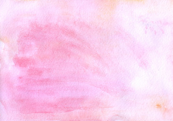 Watercolor pink background. Abstract bright watercolor background. The technique of painting with watercolors on wet.