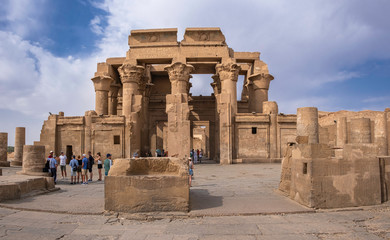 The temple of Kom Ombo in Upper Egypt was dedicated to the crocodile god Sobek, Egypt