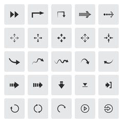 Black set of different vector arrows