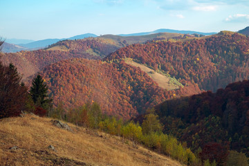 Mountains in the fall season
