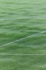 Detail of an artificial grass soccer field. Portugal.	