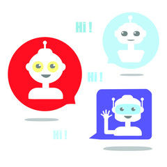 set of funny cartoon robots characters