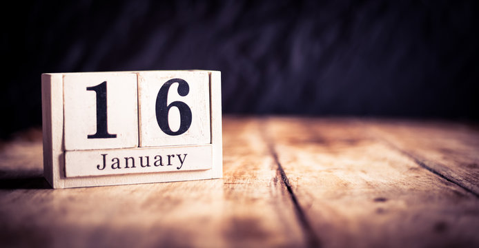 January 16th, 16 January,  Sixteenth of January, calendar month - date or anniversary or birthday