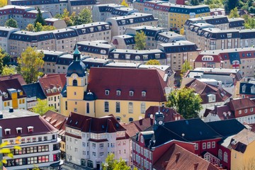 Suhler Innenstadt von oben