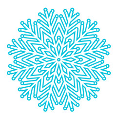 Snowflake mandala clip art. Merry Christmas and Happy new year decor. Stock vector file.