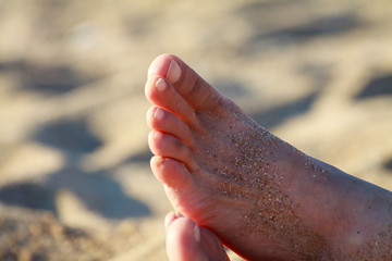 young girl's toes are healthy and beautiful.