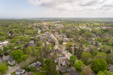 Fototapeta na wymiar Aerial view of Cedarburg Wisconsin