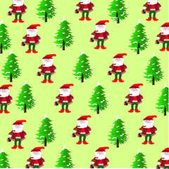 Pattern. Christmas characters. wrapping, packaging, wallpaper