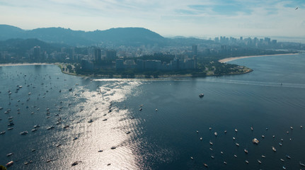 coastline of rio de janeiro with boats