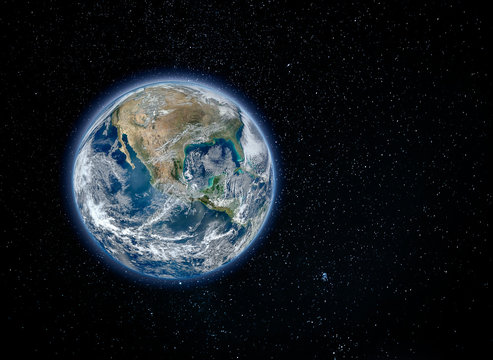 Planet Earth, North America view from space (Elements of this image furnished by NASA)