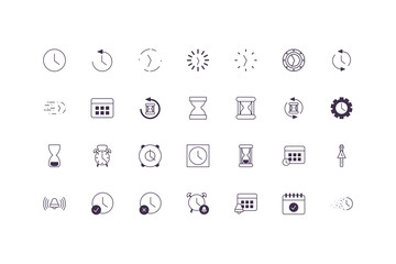 Isolated clock icon set vector design