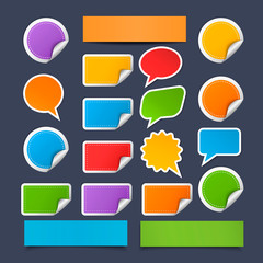 Vector set realistic colorful  paper sheet