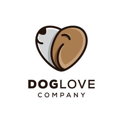 pet love, dog love concept logo template