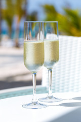 Champagne flute glasses, holiday luxury lifestyle