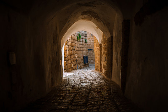 stone street in the old city of Israel