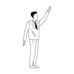 avatar businessman with arm up
