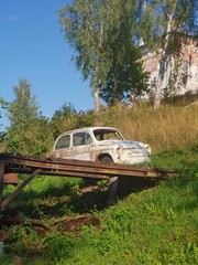 Old rusty car view