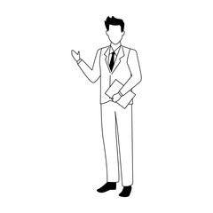 avatar businessman holding a documents