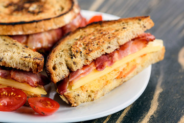 Reuben sandwich on a white plate