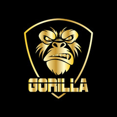 gorilla head logo vector image,sport logo