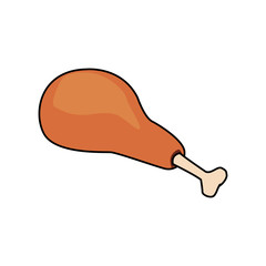 chicken thigh icon, colorful design