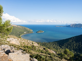 Fototapeta na wymiar View of Bay and mountains in Mallorca