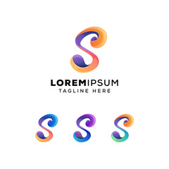 modern colorful leter S logo, abstract letters logo
