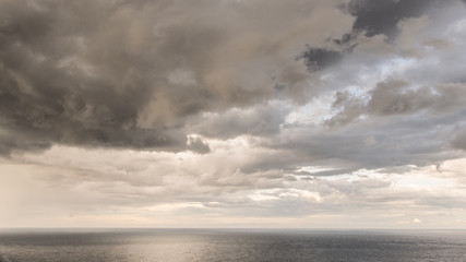 Fototapeta na wymiar Sky with grey clouds