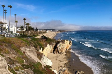 Pismo Beach at San Luis Obispo Bay facing Pacific Ocean in California