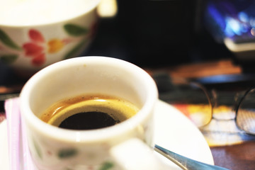 Hot coffee during a break period