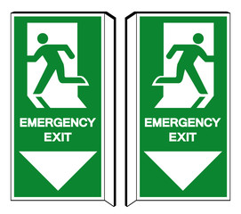 Emergency Exit Symbol Sign, Vector Illustration, Isolate On White Background Label. EPS10
