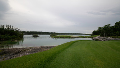 pond on golfcourse
