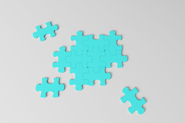 Jigsaw puzzle pieces solving.