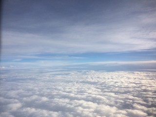 Fototapeta na wymiar Foto über den Wolken - aus dem Flugzeug 