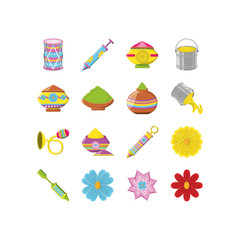 Variety indian festival icon set pack vector design