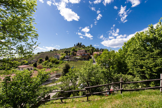 Panorama collinare estivo con bel tempo