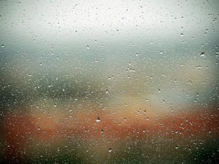 Rain drops on window
