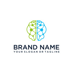 brain logo design vector