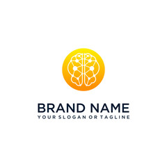 brain logo design vector