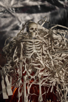 white paper skeleton figurine for halloween