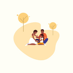 Family members outside vector design