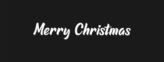 Merry christmas text sign. Calligraphy type, hand drawn style.